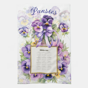 2026 Calendar Towel Pansy Pansies