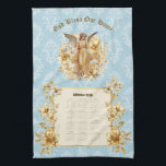 2026 Calendar Towel Pretty Guardian Angel<br><div class="desc">Pretty guardian angel damask 2026 calendar towel.  "God Bless Our Home".  Golden floral trim.  Thanks for looking.</div>