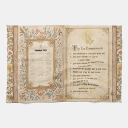 2026 Calendar Towel Ten Commandments Monastic 