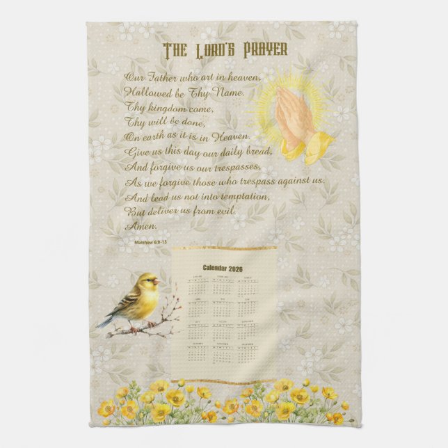 2026 Calendar Towel The Lord's Prayer (Vertical)