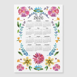 2026 Calendar Traditional Mexican Floral Folk Art