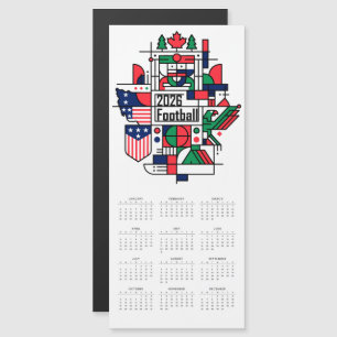 2026 Calendar USA, Canada, Mexico Magnetic Card