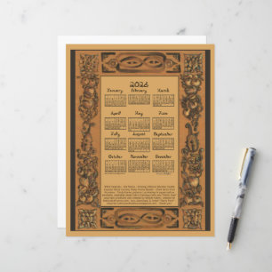 2026 Calendar Windsor Castle Inspired Wood Fabric