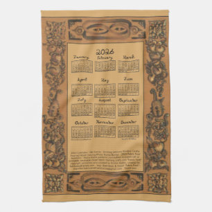 2026 Calendar Windsor Castle Onspired Woodwork Tea Towel