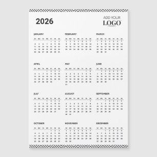 2026 Calendar Year Business Logo Fridge Magnet 
