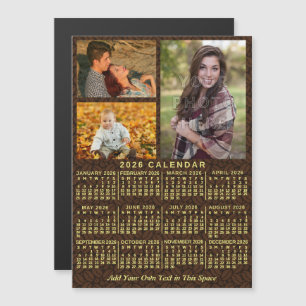 2026 Calendar Year Coffee Beans 3 Custom Photos Magnetic Invitation