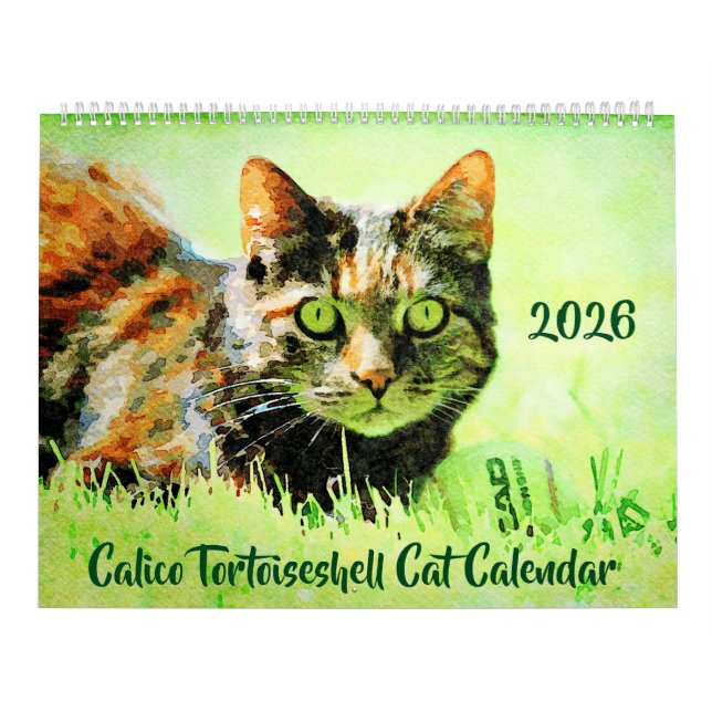 2026 Calico Tortoiseshell Cat Owners Lovers Gift Calendar (Cover)