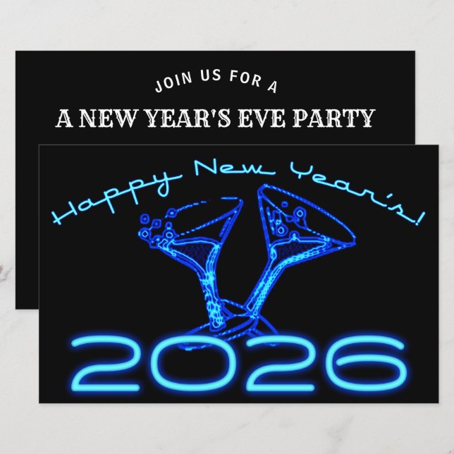 2026 champagne cheers nye party (Front/Back)