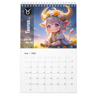 2026 Chibi Cute Zodiac Calendar – Kawaii Astrology