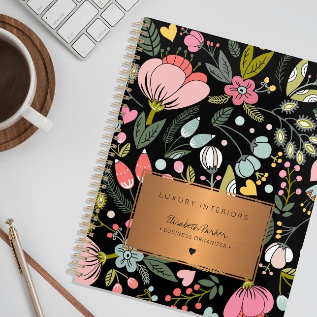2026 Chic floral pink black gold business  Planner (Creator Uploaded)