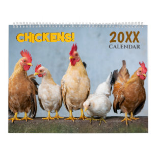 2026 Chickens Wall Calendar Cute