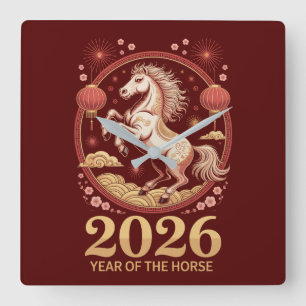 2026 Chinese New Year Horse Zodiac Wall Clock