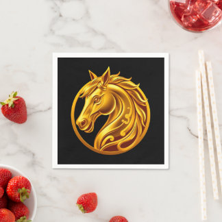 2026 Chinese New Years- Gold Horse Napkin