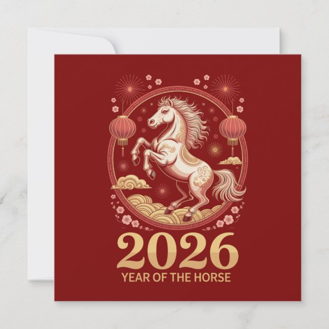 2026 Chinese Year of the Horse Greeting Cards (Front)