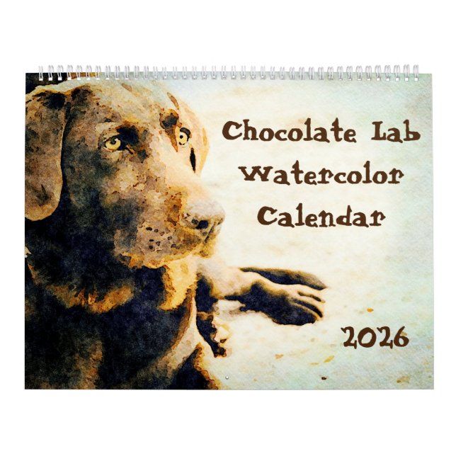 2026 Chocolate Lab Dog Lama Gift Labrador Lovers  Calendar (Cover)