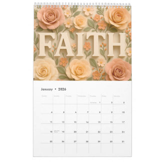 2026 Christian Floral with Personalization Calendar