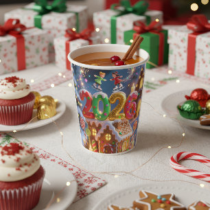 2026 Christmas & New Year Paper Cup
