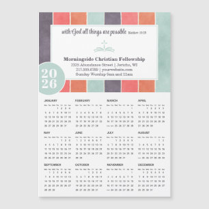 2026 Church Promo Multicolor Stripes Calendar