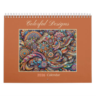 2026 Colorful Designs  Abstract Art Calendar