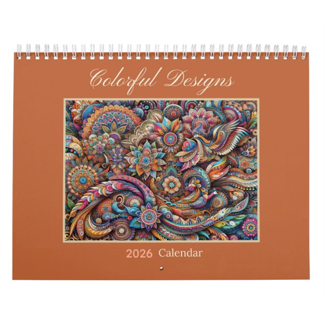 2026 Colorful Designs  Abstract Art Calendar (Cover)