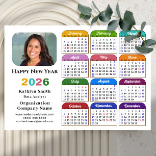 2026 Colour Calendar US Holidays Corporate Magneti