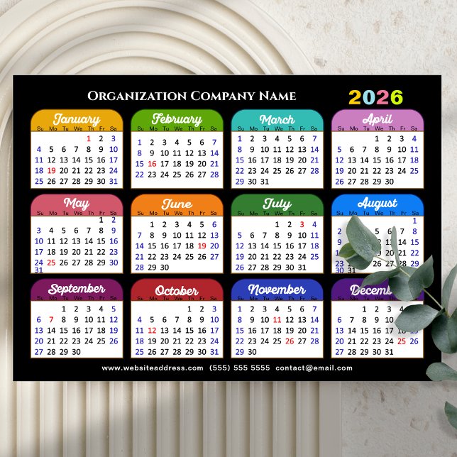 2026 Colour Calendar US Holidays Corporate Magneti (Creator Uploaded)