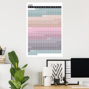 2026 Colourful Calendar Vertical Year Planner Poster