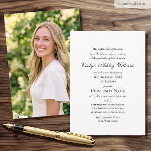 2026 Commencement Invitation Formal Photo Card