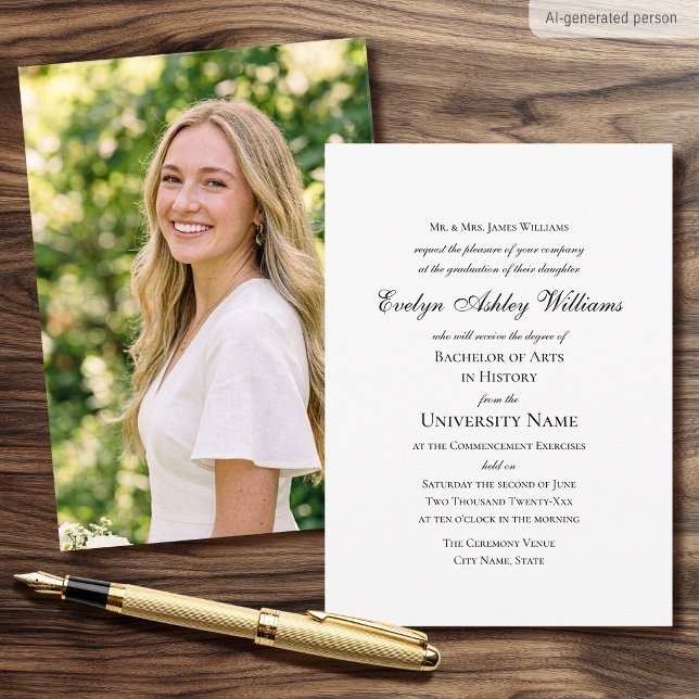 2026 Commencement Invitation Formal Photo Card (Creator Uploaded)
