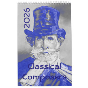 2026 Composers Portraits - Symphony in Blue & Grey Calendar