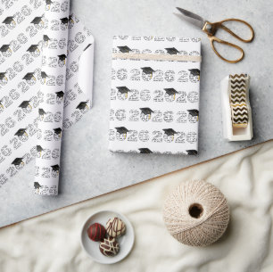 2026 Congrats Grad Word Cloud on White Wrapping Paper