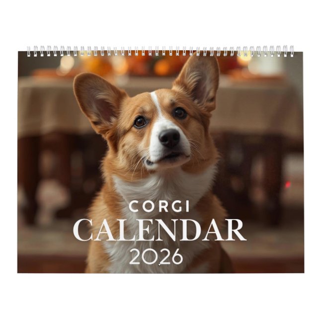 2026 Corgi Calendar | 12 Month Wall Calendar (Cover)