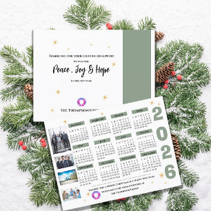 2026 Corporate Calendar Business Company Logo  Holiday Postcard