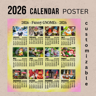 2026 custom Funny Gnomes Sunday start -  Poster