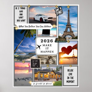 2026 Custom Law of Attraction Vision Board Goal Poster
