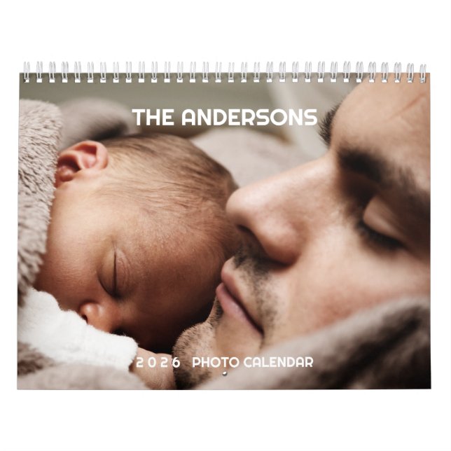 2026 Custom Photo Calendar | Editable Year Text (Cover)