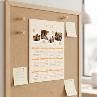2026 Custom Photo Calendar Magnetic Card