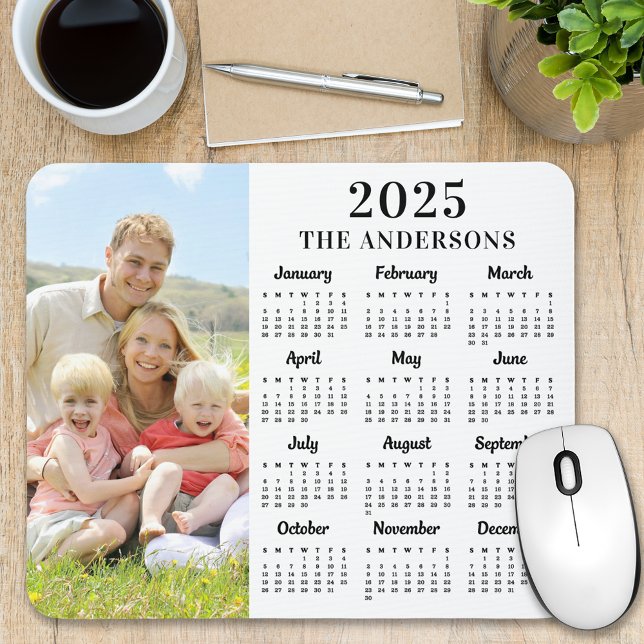 2026 Custom Photo Modern Family 12 Month Calendar Mouse Mat (Creator Uploaded)