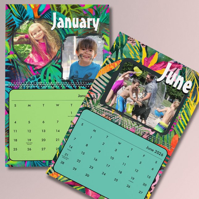 2026 Cute Tropical colorful custom photos wall Calendar (Creator Uploaded)