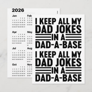 2026 Dad Jokes Advent Calendar Christmas Countdown Holiday Postcard