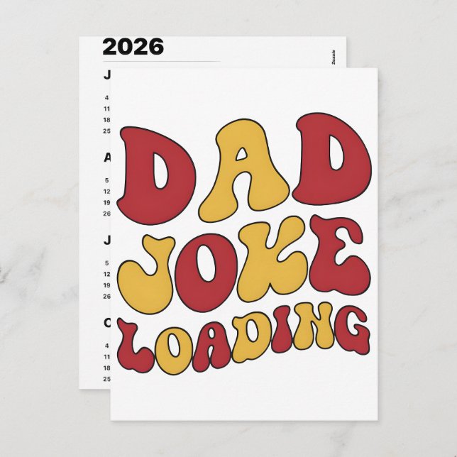 2026 Dad Jokes Advent Calendar Christmas Countdown Holiday Postcard (Front/Back)