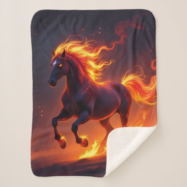 „2026 – Das Jahr des Feuerpferds“ Sherpa Blanket (Front)