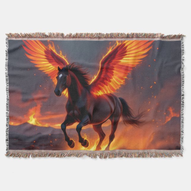 „2026 – Das Jahr des Feuerpferds“ Throw Blanket (Front)