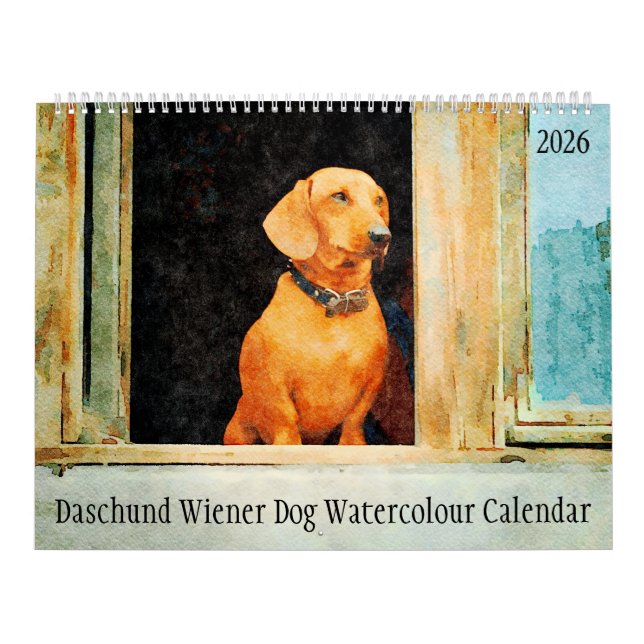 2026 Daschund Wiener Dog  Calendar (Cover)