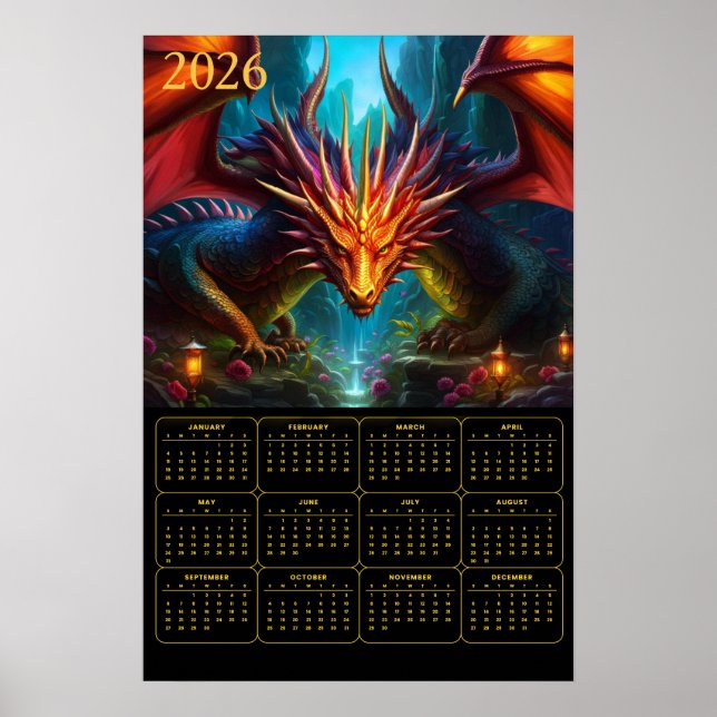 2026 Dragon Calendar Poster (Front)