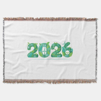 2026 Eco Green Energy Concept  Throw Blanket