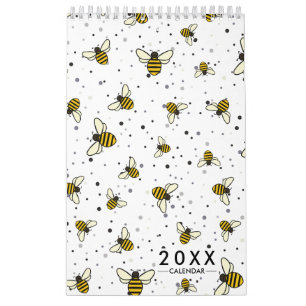 2026 Elegant Bee Pattern  Calendar