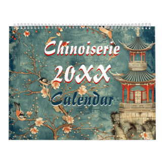 2026 elegant chinoiserie wall  calendar