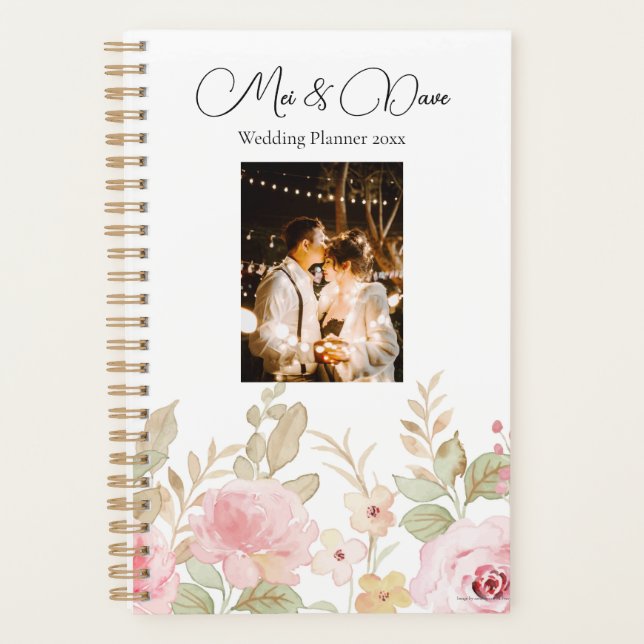 2026 Elegant Floral Wedding Personalised Wedding Planner (Front)