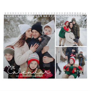 2026 Elegant Simple Custom Family Photo Collage Calendar